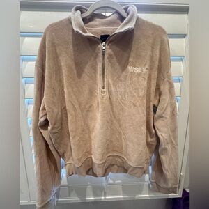 WSLY velvet half zip up